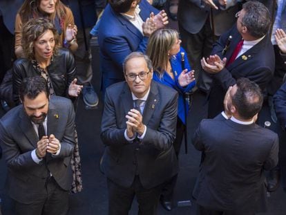 El presidente de la Generalitat, Quim Torra, en un acto de rechazo a la sentencia del 'procés' el pasado 26 de octubre.