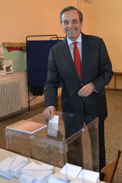 Antonis Samaras, primer ministro y líder de Nueva Democracia.