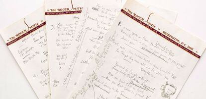 Las cuatro hojas a la venta con la letra de 'Like a rolling stone'.