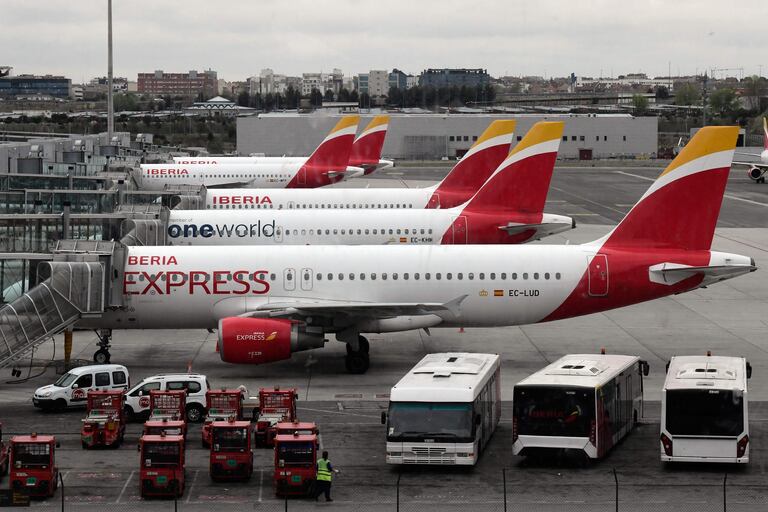 Aviones de Iberia en el aeropuerto Adolfo Suárez Madrid-Barajas.