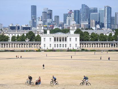 Vista general de Londres desde el parque Greenwich, el sábado. El sur de Inglaterra ha experimentado el mes de julio más seco desde que comenzaron los registros.