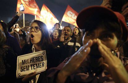 Manifestación en Brasil contra el presidente Temer.