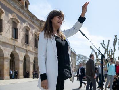La líder de Junts, Laura Borràs, tras conocer la sentencia del Tribunal Superior catalán, el mes pasado.