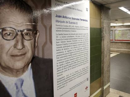 El cartel biogr&aacute;fico sobre Juan Antonio Suanzes.