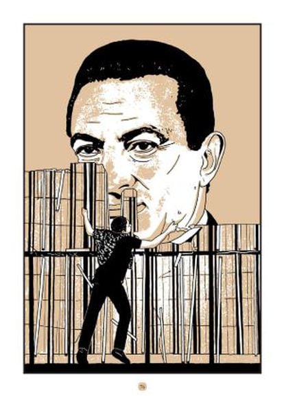 La caída de Mubarak en viñetas según el 'Cairo blues' de Pino Creanza.