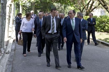 Reunión de Rajoy con los principales directivos en julio pasado
