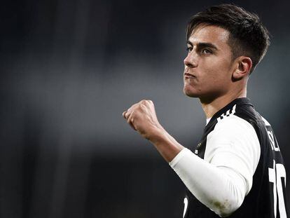 Paulo Dybala celebra su gol al Milan en la victoria (1-0) de la Juve.