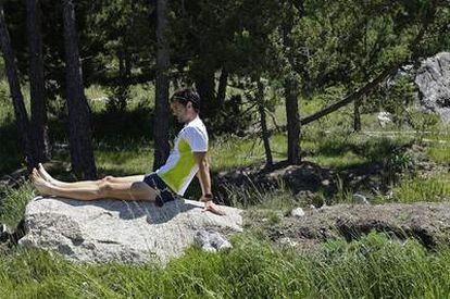 Paquillo Fernández descansa durante un entrenamiento.