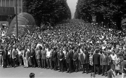 Manifestación en Bilbao, el 12 de julio de 1997, por la liberación de Blanco.
