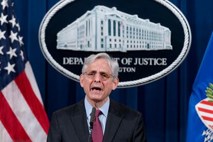 El fiscal general de EE UU, Merrick Garland, comparece ante la prensa sa el miércoles.