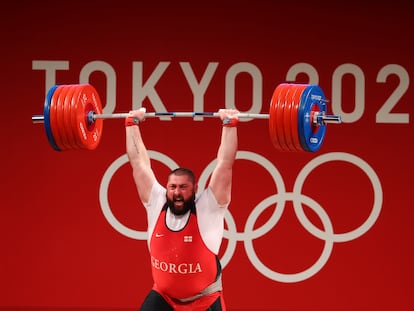 Lasha Talakhadze, del equipo de Georgia, en los Juegos de Tokyo.