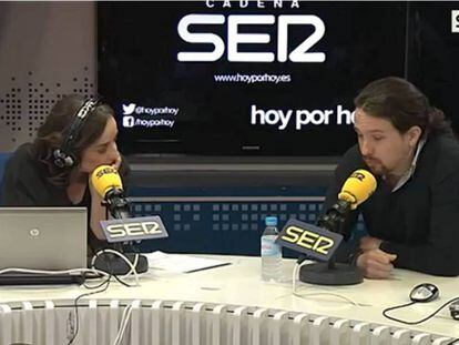 Pablo Iglesias, durante una entrevista en la cadena SER.