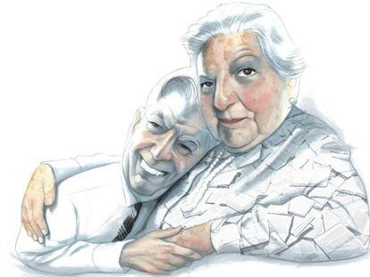 Carmen Balcells y Mario Vargas Llosa.