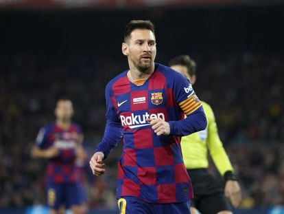 Messi, en el partido contra el Mallorca.