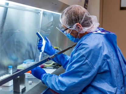 Un científico experimenta con una posible vacuna para el coronavirus.