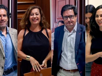 Desde la izquierda, Borja Sémper (PP), Francina Armengol (PSOE), Óscar López (PSOE) e Ione Belarra (Sumar).