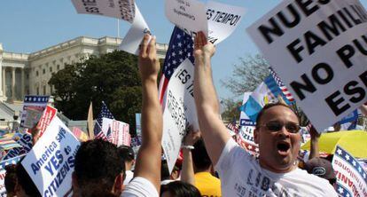 Manifestación en Washington a favor de una reforma migratoria en 2013