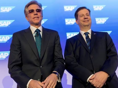 Bill McDermott y Luka Mucic, consejero delegado y director financiero de SAP.