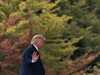 El presidente Donald Trump llegando a la Casa Blanca.