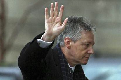 El ministro principal de Irlanda del Norte, Peter Robinson, ayer en Belfast.