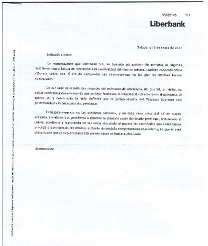 Liberbank no detalla el pago