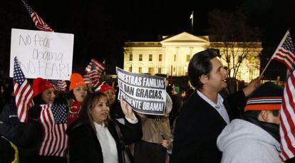 Concentració en suport d'Obama, el novembre del 2014, després d'anunciar la reforma.