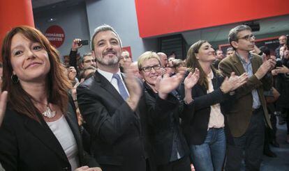 Bonet, Collboni, Andr&eacute;s, Mart&iacute;nez-Sampere y Mart&iacute;, el pasado d&iacute;a 29, en el PSC.