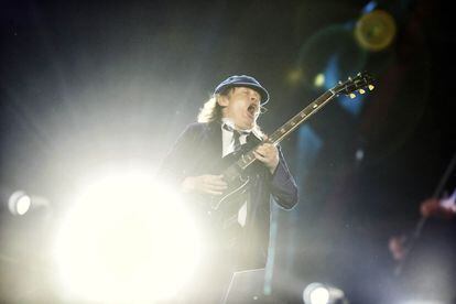 Angus Young, guitarrista de AC/DC, el domingo en el Vicente Calderón.