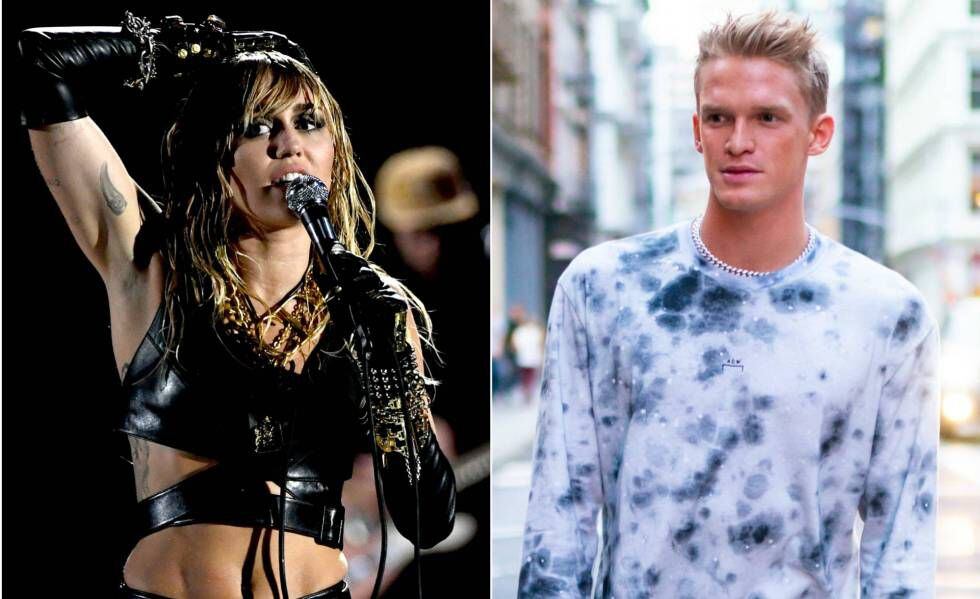 Los cantantes Miley Cyrus y Cody Simpson.