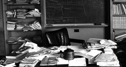 Imagen del despacho en Princeton de Albert Einstein tomada en 1955.
