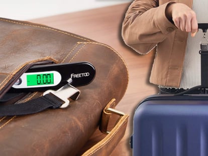 Con esta báscula para maletas se pueden evitar sustos por exceso de peso antes de embarcar en el avión.