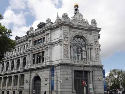 Exterior de la sede del Banco de España, en Madrid.