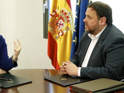 Soraya Sáez de Santamaría y Oriol Junqueras, este jueves.