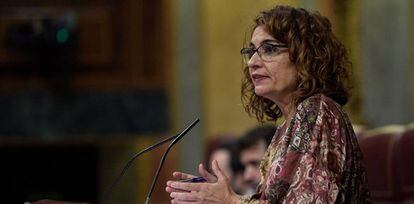La ministra de Hacienda, María Jesús Montero, esta semana en el Congreso.