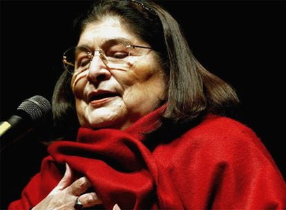 La cantante argentina Mercedes Sosa, el pasado mes de julio de 2009 durante una actuación el Turquía