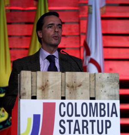 El presidente de Telefónica en Colombia, Alfonso Gómez, habla en Bogotá (Colombia), durante el "Startup & Investor Summit".