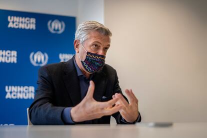 Filippo Grandi, el sábado en la sede de Acnur en Madrid.