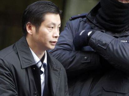 El empresario chino Gao Ping, cabecilla del caso Emperador de blanqueo de capitales, sale de la Audiencia Nacional en enero de 2013. 