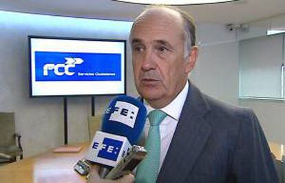 Imágen de television del vicepresidente y consejero delegado de FCC, Juan Béjar.