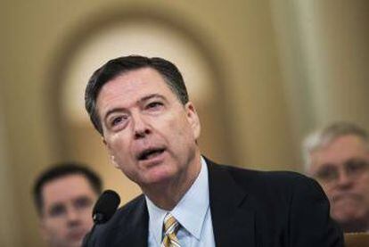El director del FBI, James Comey, en su comparecencia por la trama rusa ante el comité de inteligencia de la Cámara de Representantes.