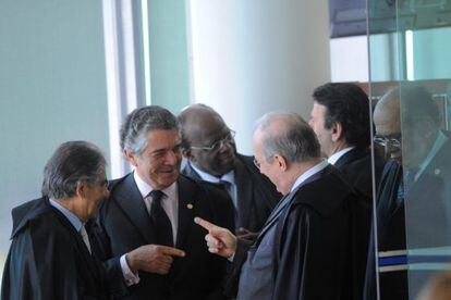 Algunos de los jueces del Tribunal Supremo de brasil, durante la sesi&oacute;n del juicio de este mi&eacute;rcoles.