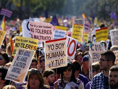 Foto archivo de una manifestación en Madrid contra la violencia machista.