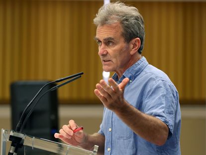 El director del Centro de Coordinación de Alertas y Emergencias Sanitarias, Fernando Simón, en su rueda de prensa del jueves 10 de septiembre.