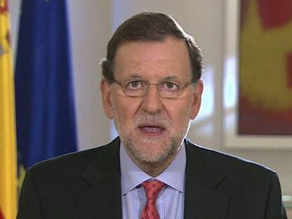 Mariano Rajoy, durante la declaraci&oacute;n que hizo este viernes para valorar el refer&eacute;ndum escoc&eacute;s.