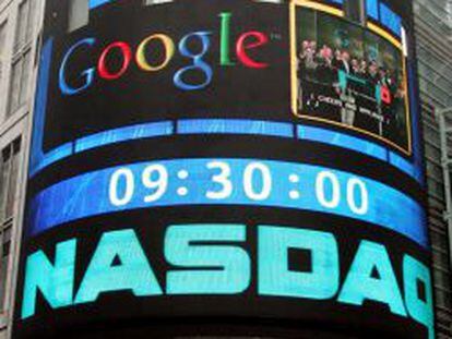 Bolsa de Nueva York el d&iacute;a del debut de Google