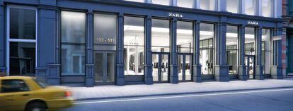 Montaje con aspecto futuro de la tienda de Inditex en Broadway (Nueva York).