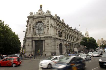Fachada principal del Banco de Espa&ntilde;a en Madrid. 