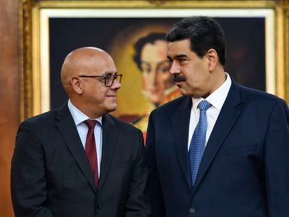 Jorge Rodríguez y Nicolás Maduro, en Caracas (Venezuela), en junio de 2019.