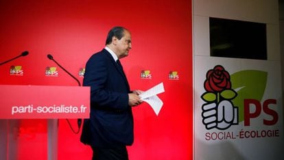 El primer secretario del PS, Jean-Christophe Cambadelis, tras anunciar su dimisión
