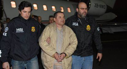 El Chapo, tras ser extraditado a Estados Unidos.